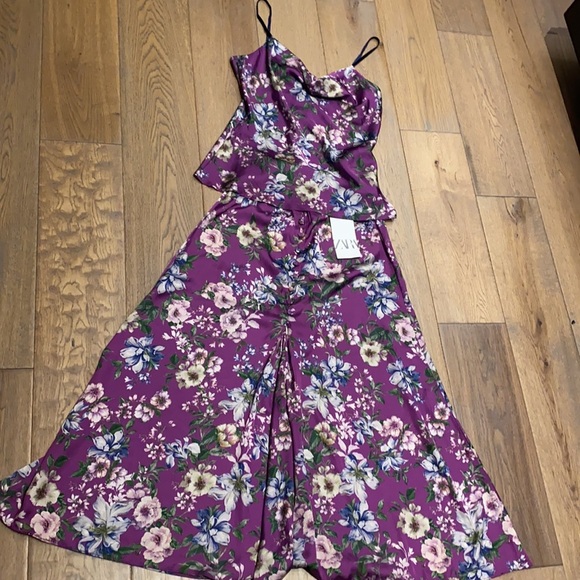 ZARA 2PC TOP & SATIN SKIRT SET - Picture 9 of 14